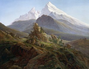 O Watzmann (óleo sobre tela) de Caspar David Friedrich