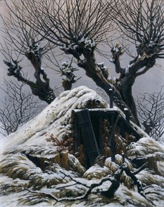Cabana coberta de neve de Caspar David Friedrich
