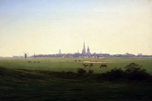 Meadows perto de Greifswald de Caspar David Friedrich