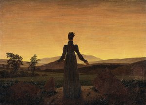 Mulher antes do nascer do sol, ca 1818 de Caspar David Friedrich
