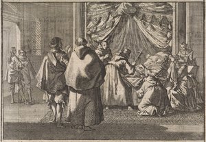 Morte do Infante Isabella, governanta dos Países Baixos, em Bruxelas, 1633 de Caspar Luyken (attributed to)
