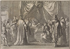 Leito de morte de Maria de Médici, 1642 de Caspar Luyken (attributed to)