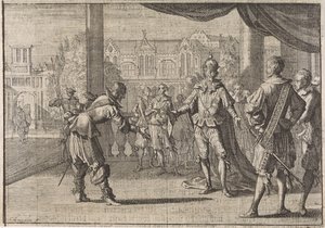 O imperador Fernando III é parabenizado pelo nascimento de seu filho Leopoldo, 1640 de Caspar Luyken