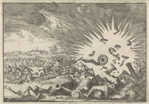 Explosão de um carregador de pó francês durante o cerco de Namur, 1640