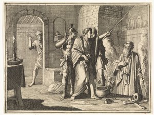 Saul junto à bruxa de Endor de Caspar Luyken