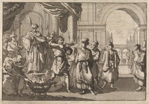 Selim IV, Xá da Pérsia, tendo seu irmão cego por um ferro em brasa, 1694