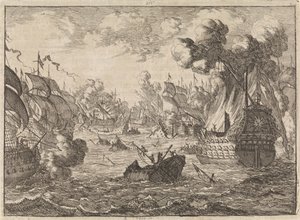 Batalha Naval do Cabo La Hogue, 1692 de Caspar Luyken
