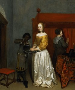 Uma senhora lavando as mãos, 1657 (painel)