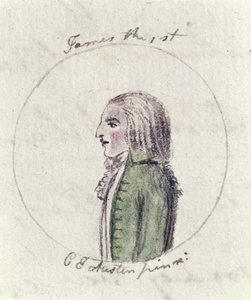 James I, c.1790 (caneta e tinta e wc no papel)