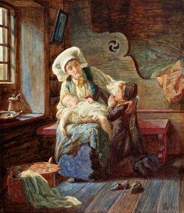 Noite em um lar norueguês, 1882 de Catharine Adelaide Sparkes
