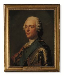 Príncipe Charles Edward Stuart, de armadura, com faixa azul da Ordem da Jarreteira (óleo sobre tela) de Catherine (attr. to) Read