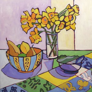 Daffodil Patchwork, 2023 (óleo sobre tela)