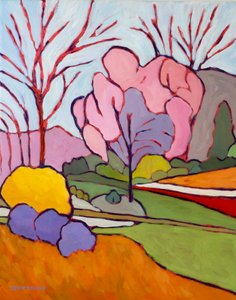 Abstracções da primavera II,2024 (Óleo sobre tela) de Catherine J Martzloff
