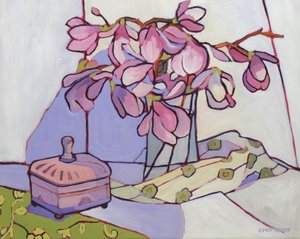 A Caixa de Magnólia, 2023 (óleo sobre tela) de Catherine J Martzloff