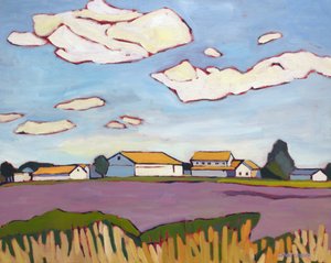 Deambulação pelo campo, 2022 (Óleo sobre tela) de Catherine J Martzloff