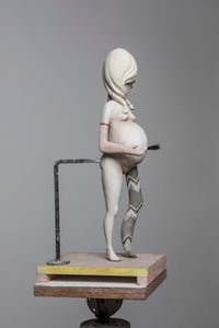 Degas Doll 1, 2017 (resina pintada, aço, madeira)