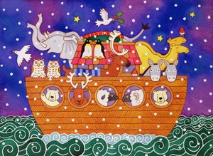 Christmas Ark, 1999 (wc e pastel sobre papel) de Cathy Baxter