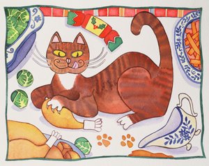 Gato de Natal e a Turquia de Cathy Baxter