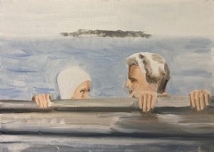 02.05.20 Ela gostava dele, 2020 (óleo sobre papel) de Cathy Lomax