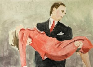 17.05.20 Ela tinha-lhes dito que o tinha matado, 2020 (óleo sobre papel) de Cathy Lomax