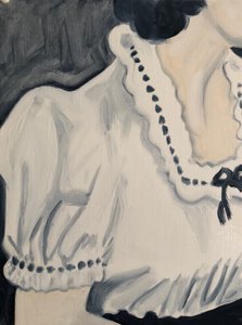 Broderie, 2018 (óleo sobre papel) de Cathy Lomax