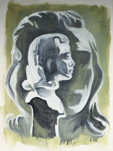Rosto roubado, 2020 (óleo sobre papel) de Cathy Lomax