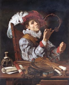 Um músico, c.1610 (óleo sobre tela) de Cecco de Caravaggio