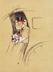 Hansom Cab (giz e giz de cera no papel) de Cecil Charles Windsor Aldin