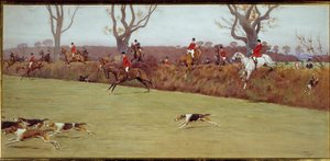 Cena de caça, a tripulação Blackmoor Watercolour de Cecil Aldin (1870-1935) Coleção Privada do século XIX de Cecil Charles Windsor Aldin