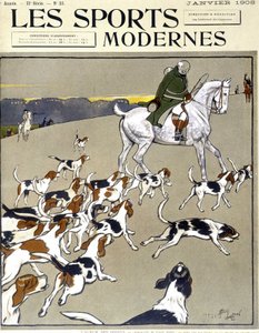 Caça: a alcateia. Capa "Esportes modernos", 01/1908 de Cecil Charles Windsor Aldin