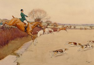 Up and Over (grafite, caneta e tinta e wc no papel) de Cecil Charles Windsor Aldin