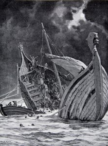 A perda do Navio Branco em 1120, ilustração da "Hutchinson&39;s Story of the British Nation", c.1923