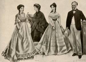 Roupas de 1860-1870, 1907, 1937.