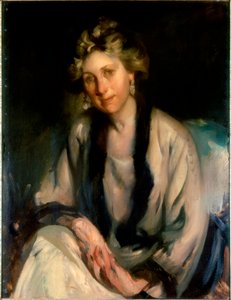 Retrato de uma senhora (óleo sobre tela) de Cecil William Rae
