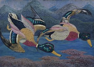 Patos (óleo sobre tela) de Cedric Morris