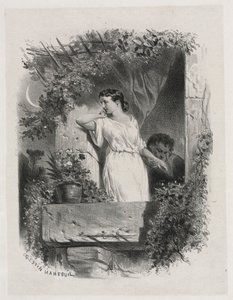 Na varanda, 1842. de Celestin Francois Nanteuil