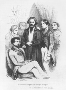 Eles entenderam sua falta de dinheiro, ilustração de &39;Les Illusions perdues&39; de Honoré de Balzac.