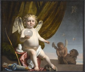 Amor segurando uma esfera de vidro, 1650-1660