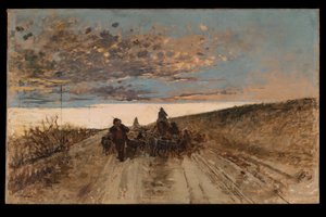 Voltando ao Aprisco (óleo sobre tela) de Cesare Laurenti