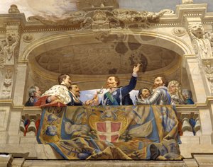 Carlo Alberto dando a espada a Vittorio Emanuele II, detalhe (detalhe de 3433390)