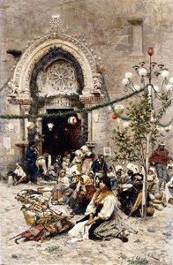 Um descanso do festival (óleo sobre tela) de Cesare Tiratelli