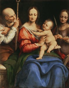A Sagrada Família com Santa Catarina, 1515-20 (óleo sobre tela transferido do painel)