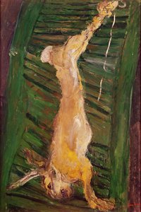 Lebre em um obturador verde, c.1924-25 de Chaim Soutine