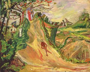 Hill com um homem na estrada de Chaim Soutine