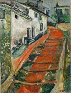A escada vermelha em Cagnes Red Steps em Cagnes, ca 1923.