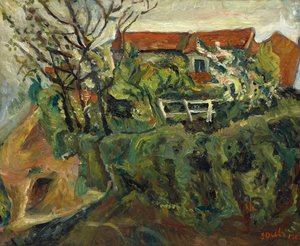 Casas em uma paisagem, ca 1918-1919. de Chaim Soutine