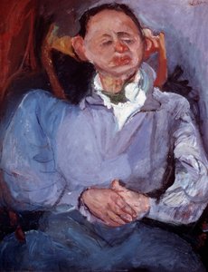Retrato do escultor Oscar Miestchaninoff. Pintura de Chaim Soutine (1894-1944) de Chaim Soutine