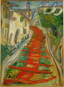 Escadas vermelhas em Cagnes (pintura sobre tela) de Chaim Soutine