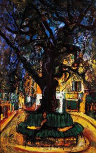 Pequena praça da cidade em Vence, 1929, de Chaim Soutine