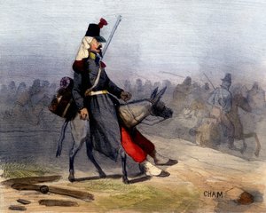 Esses árabes: é difícil que eles não queiram nos deixar sozinhos em casa - em "A la guerre comme à la guerre" de Cham, deb. Século XIX